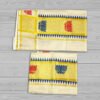 Kerala Set Mundu Tissue Blue Temple Border Broad Kasavu, Blue & Maroon Lotus Pattern