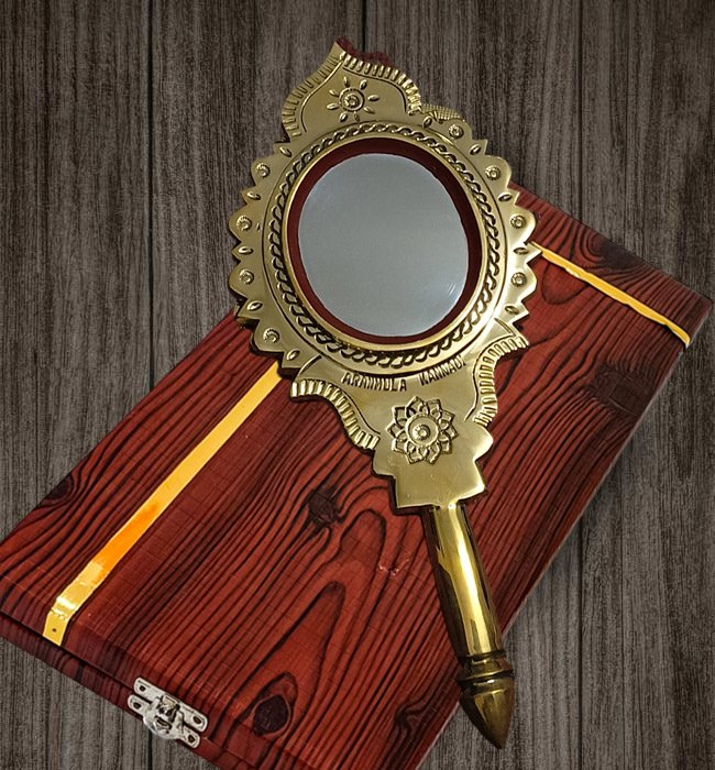 Aranmula Kannadi (2.6") Handheld ValKannadi | 100% Authentic Aranmula Craft | Direct from Traditional Artisans| Authentic Vishu Kani Mirror