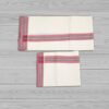 Kerala Set Mundu Pure Cotton Mulloth Design with Pink & Grey Border