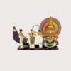 Vadhyamelam with Boat & Kathakali Face – Handcrafted Kerala Traditional Wooden Decor
