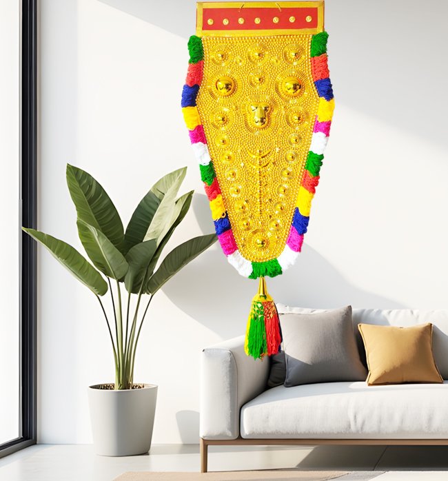 Nettipattam multicolor 5.5ft- Handcrafted Traditional Elephant Caparison Wall Décor - Image 2