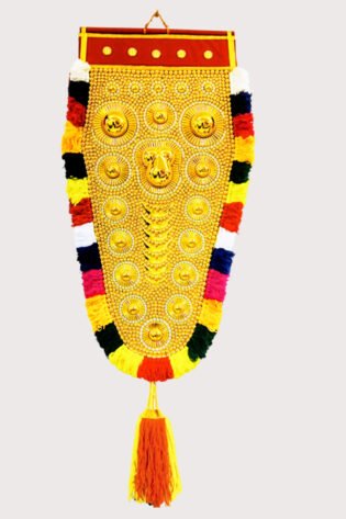 Nettipattam with silver beads 4.5ft- Handcrafted Kerala Nettipattam– Traditional Elephant Caparison Wall Décor